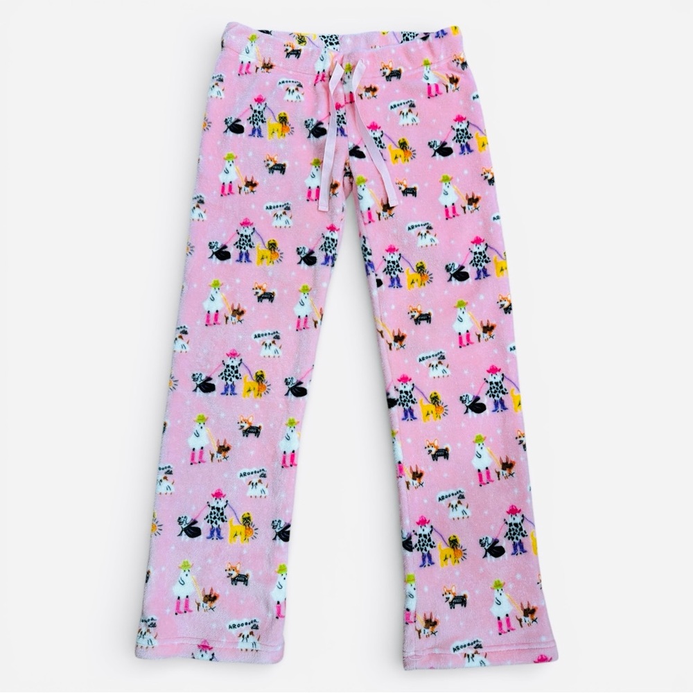 DOGGIE DRAWINGS Pink Novelty Print Pajama Pants Bottoms Size Small